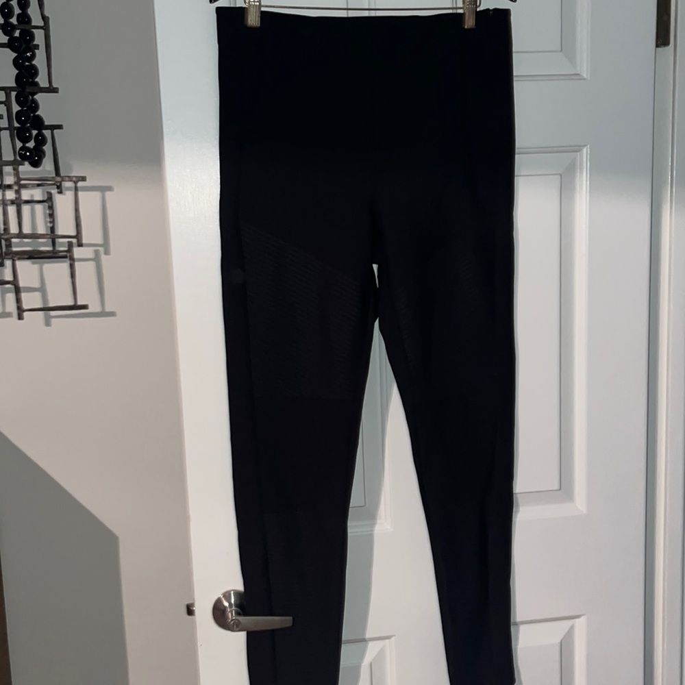 Atheleta black "moto" leggings